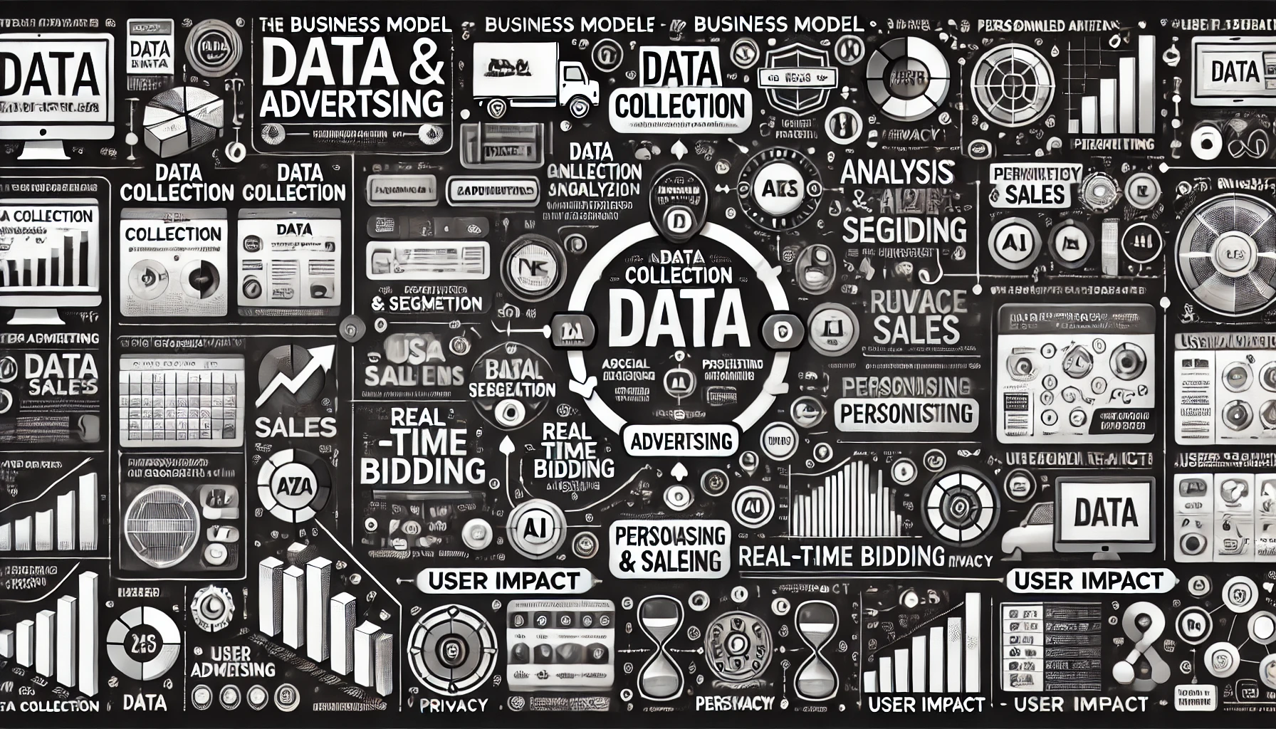 Infografía sobre el modelo de negocio basado en datos y publicidad