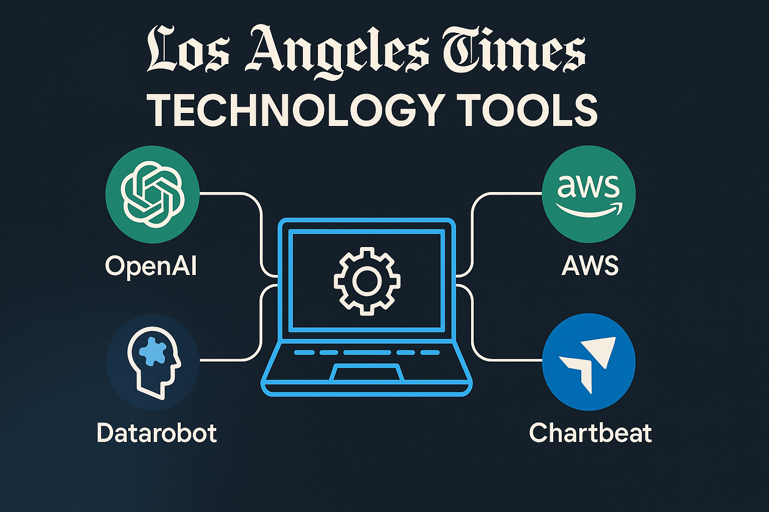 Infografía con las herramientas tecnológicas utilizadas por Los Angeles Times