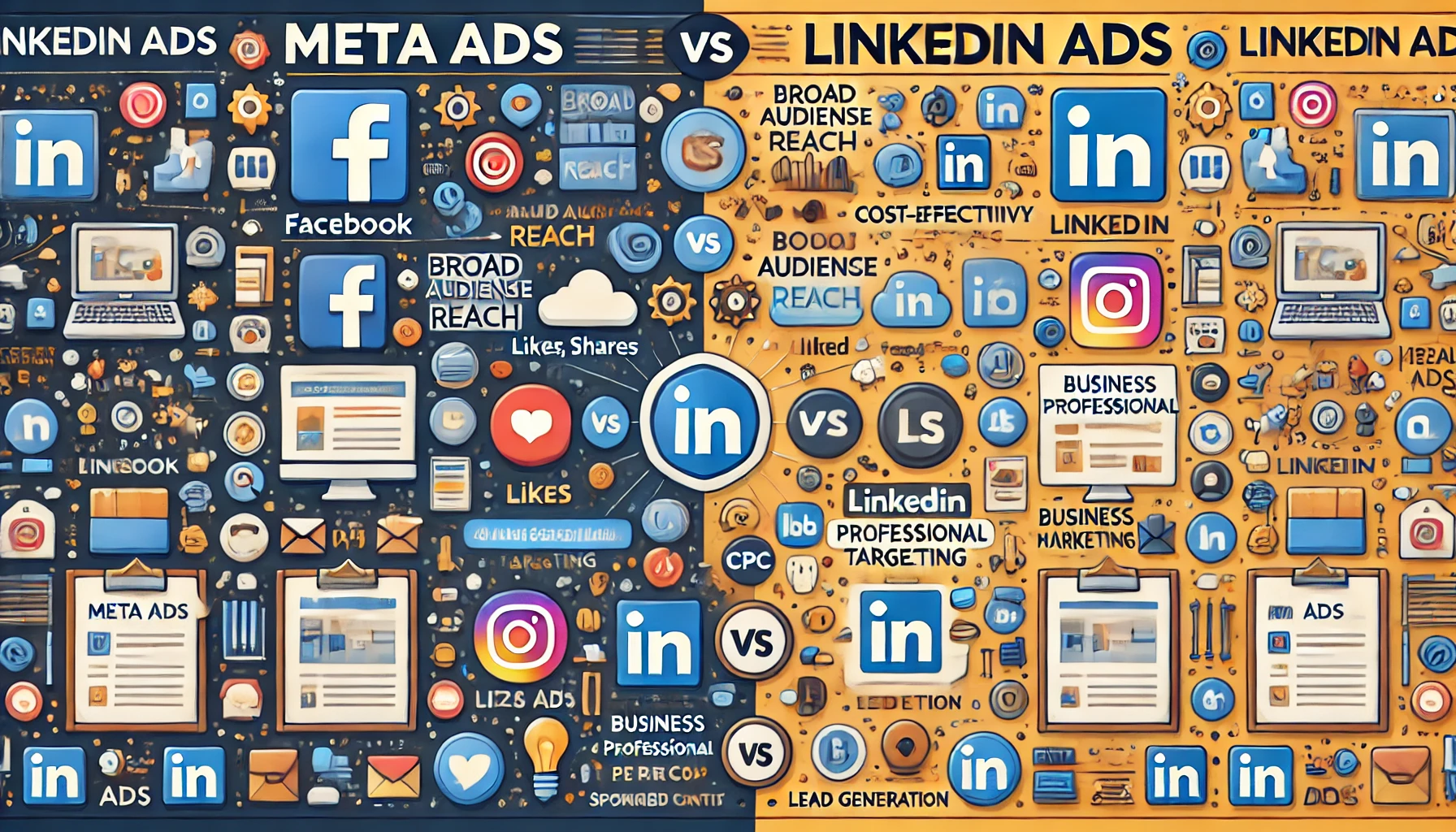 Comparación entre Meta Ads y LinkedIn Ads en publicidad digital