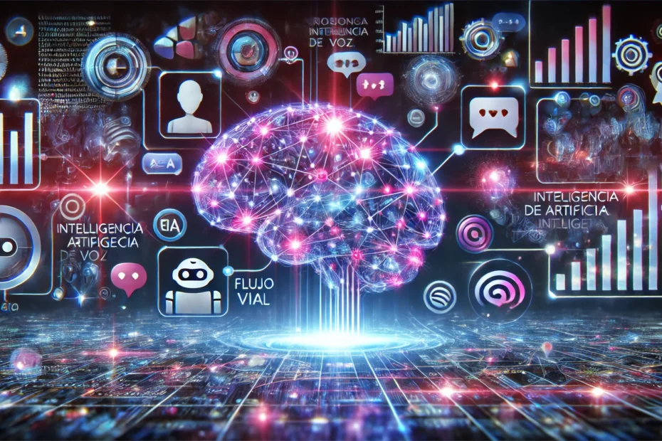 Representación visual de cómo funciona la IA en el SEO conversacional