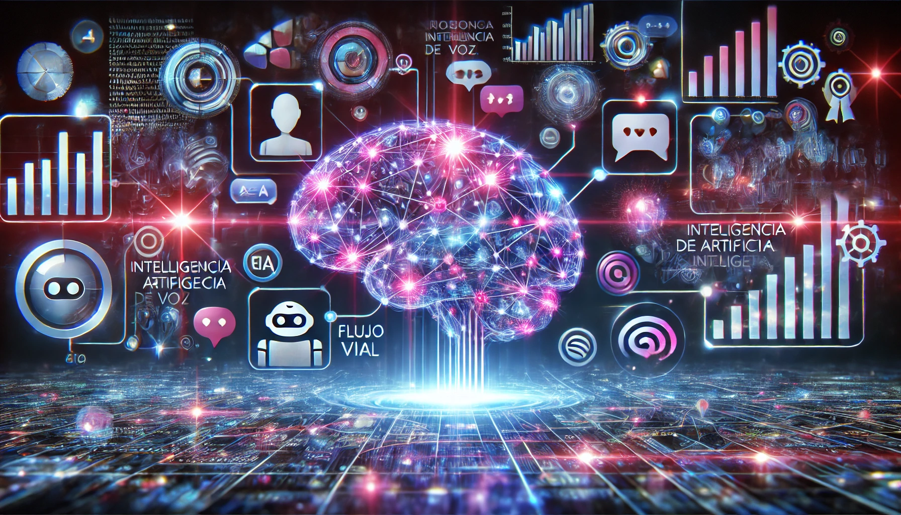 Representación visual de cómo funciona la IA en el SEO conversacional