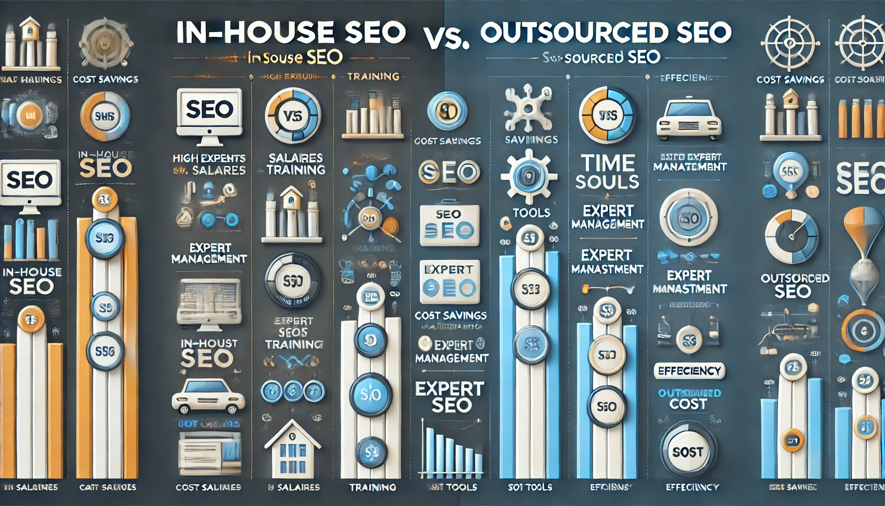 Comparación de costes entre SEO in-house y SEO externalizado