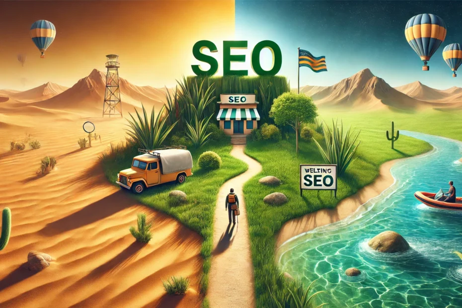 Comparación entre tráfico web con SEO optimizado vs. sin SEO