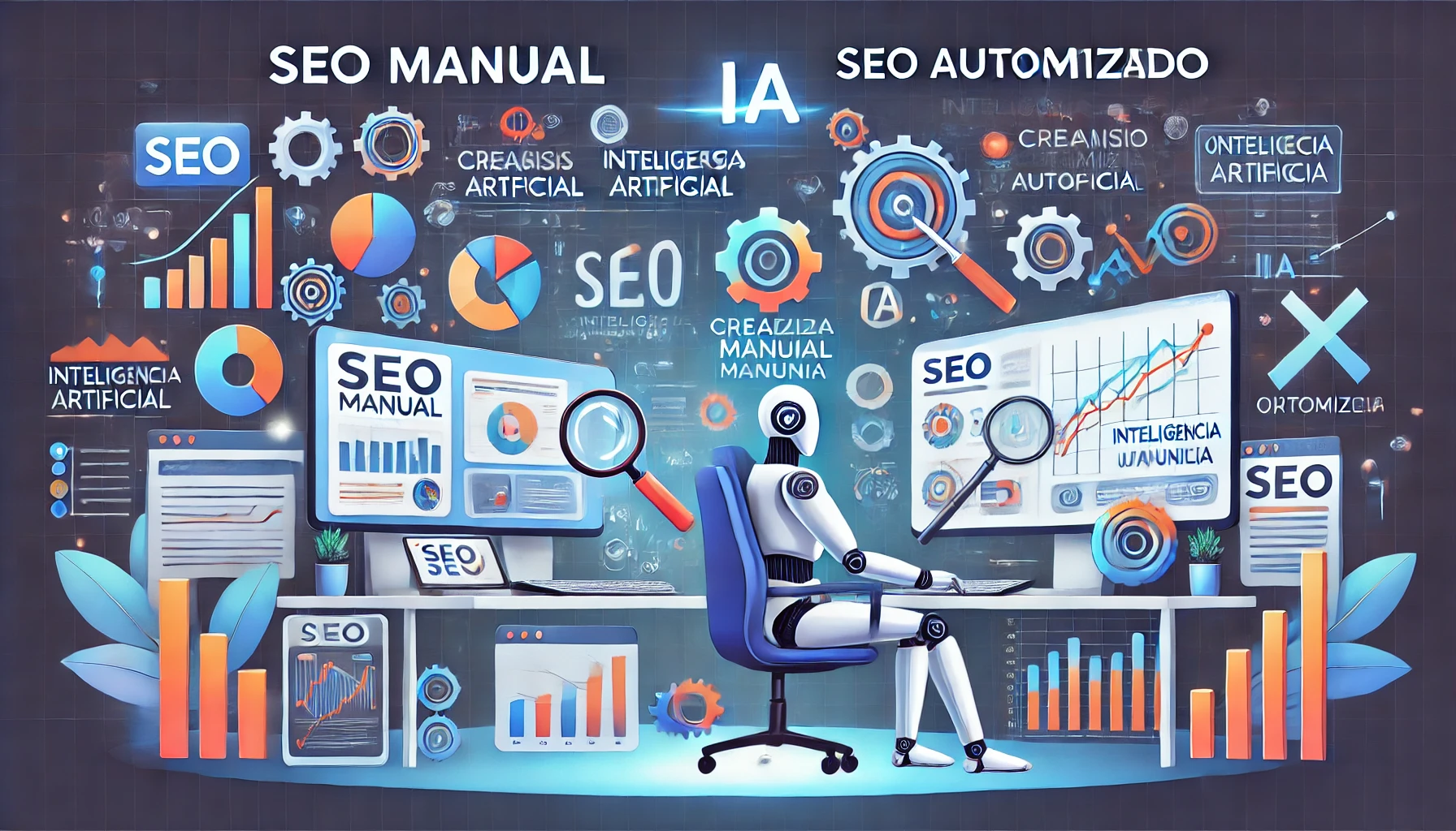 Comparación entre SEO manual y SEO automatizado con IA