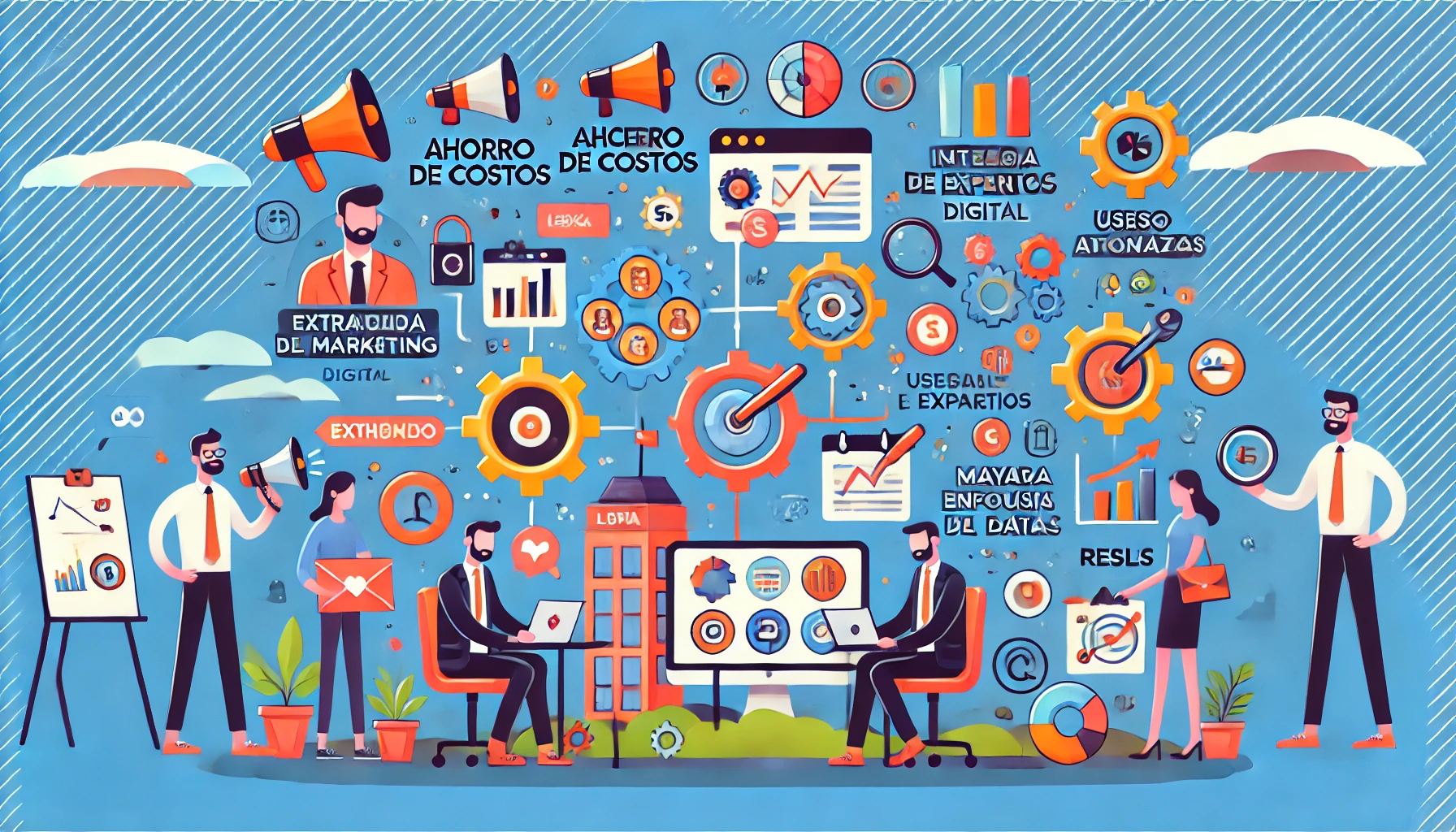 Infografía con las ventajas de externalizar el marketing digital