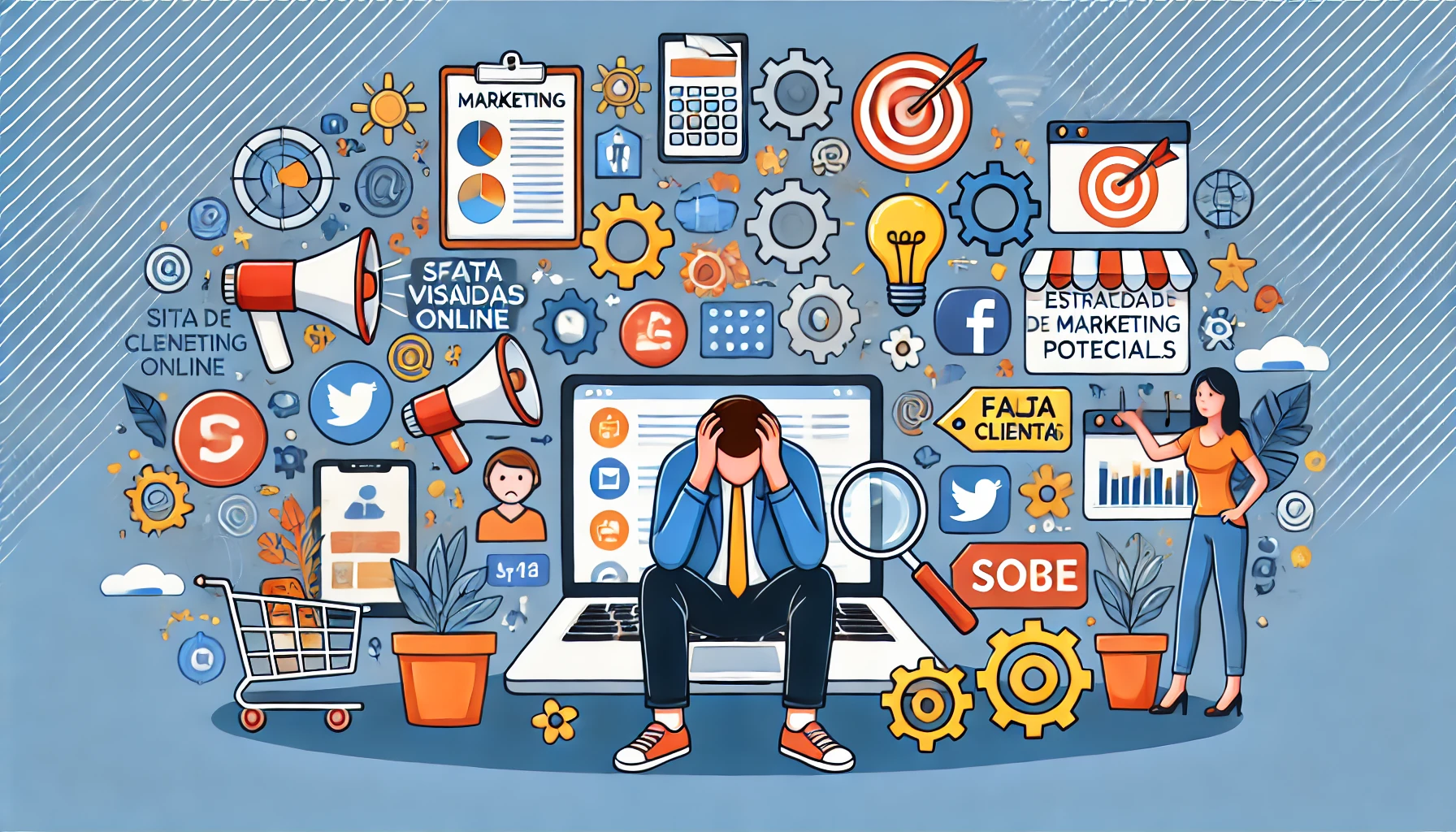 Representación gráfica de los principales problemas en empresas sin estrategia de marketing digital