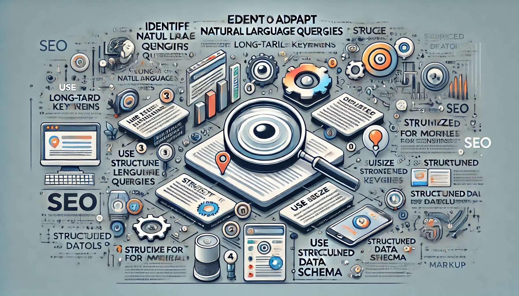 Infografía con pasos esenciales para adaptar el contenido al SEO conversacional