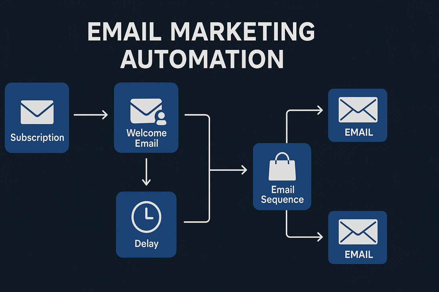 Diagrama de automatización de email marketing en e-commerce