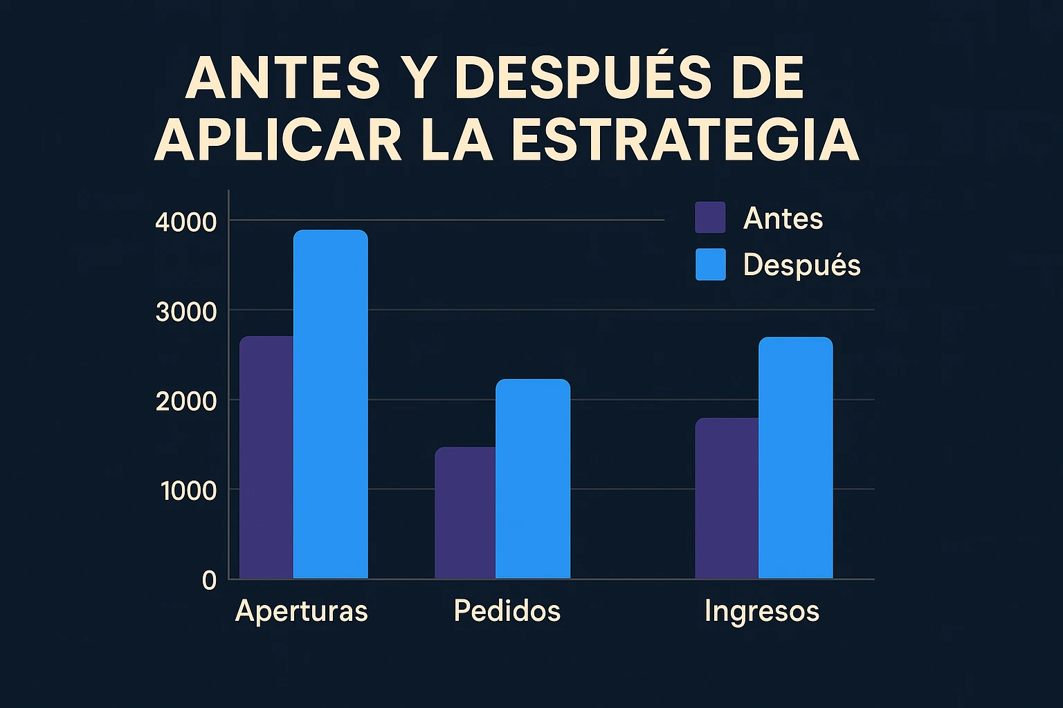 Gráfico con resultados antes y después de aplicar la estrategia