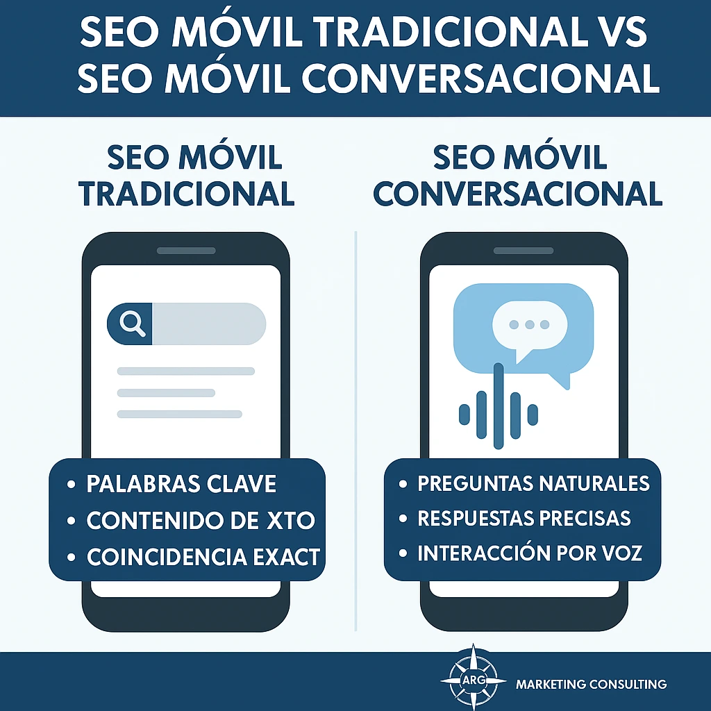 Diferencias clave entre SEO móvil tradicional y SEO conversacional