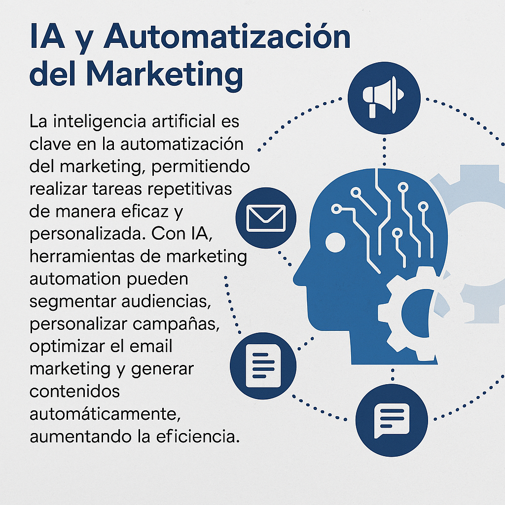 Infografía con beneficios clave de aplicar IA en marketing digital