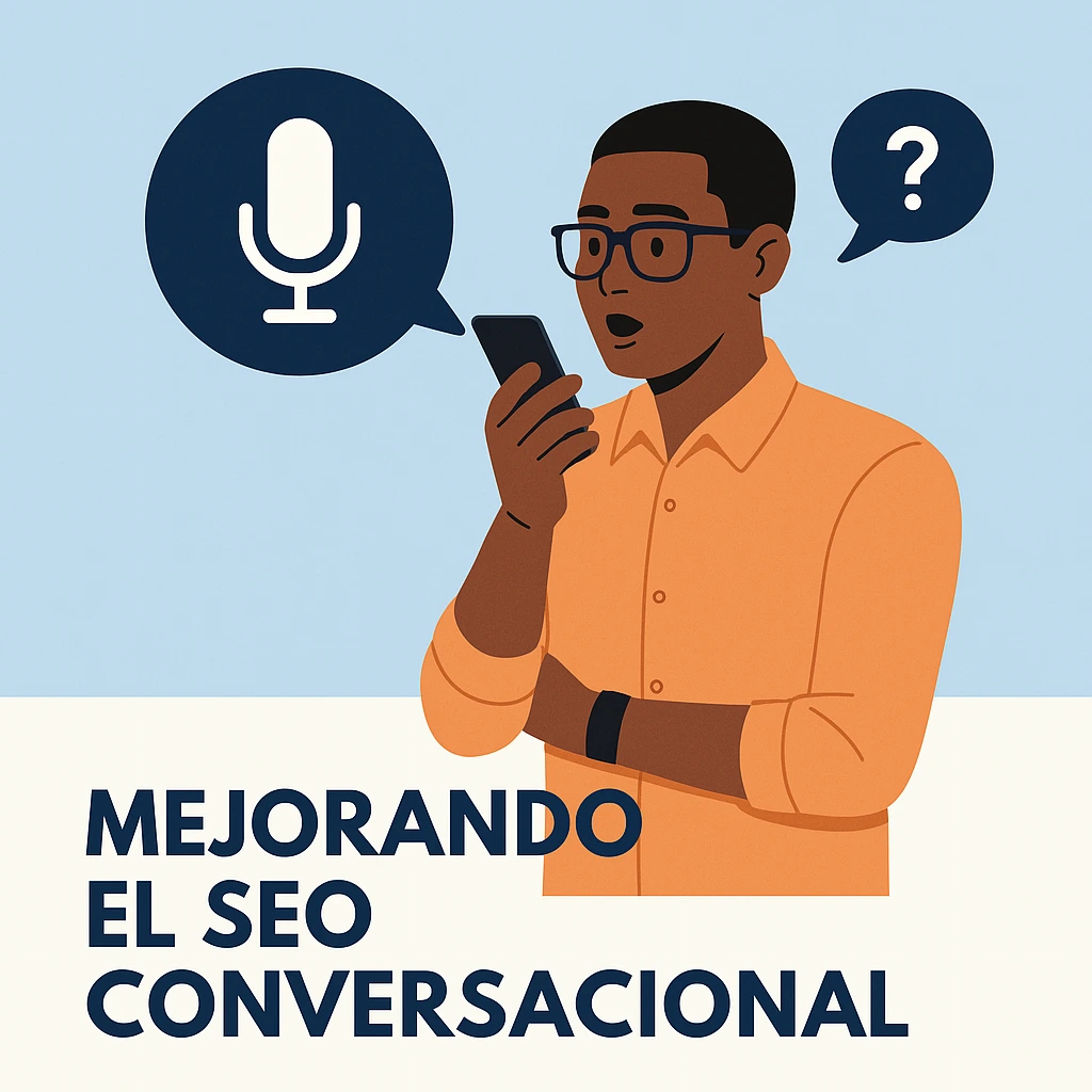 Diagrama paso a paso de estrategia SEO conversacional.