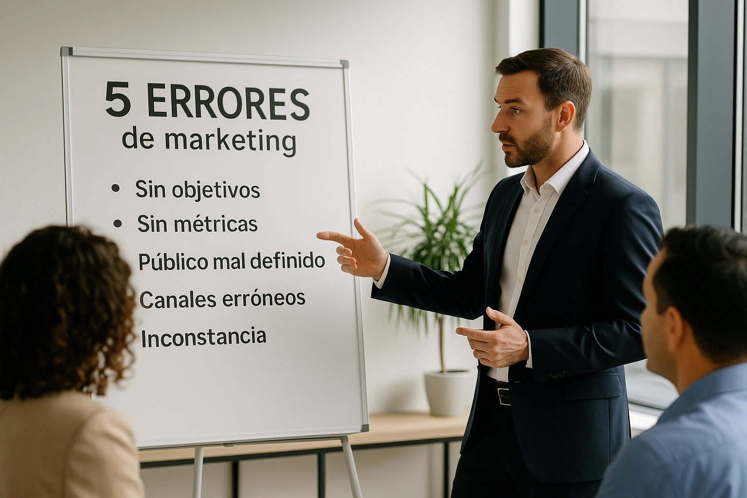 Comparativa visual entre una estrategia de marketing fallida y una optimizada