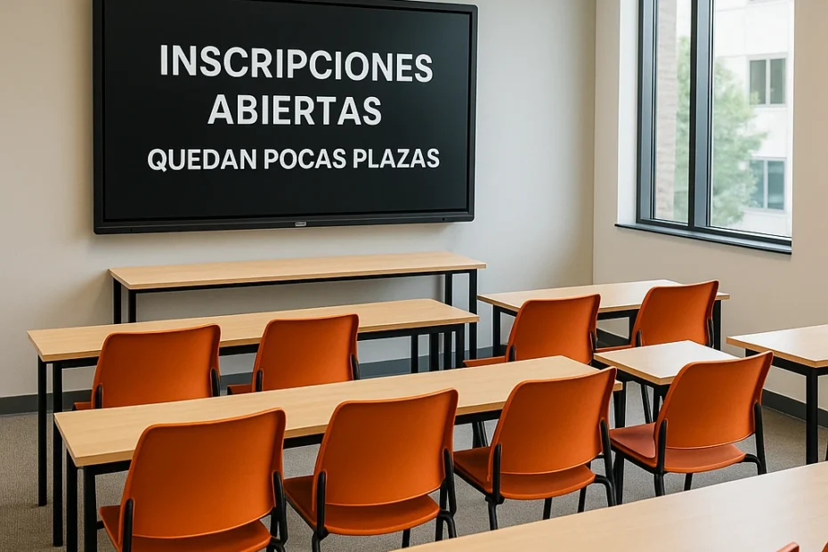 “Inscripciones abiertas – Quedan pocas plazas”.