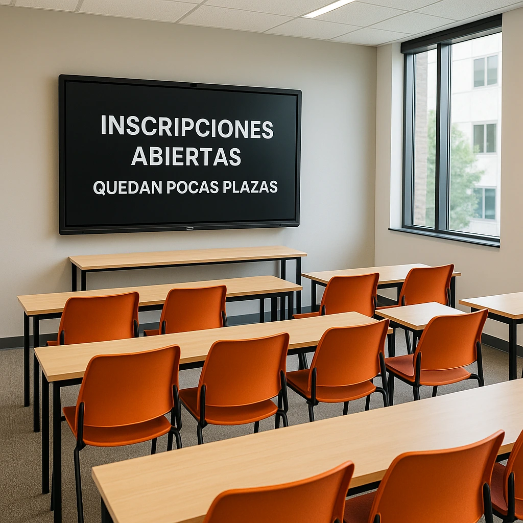 “Inscripciones abiertas – Quedan pocas plazas”.