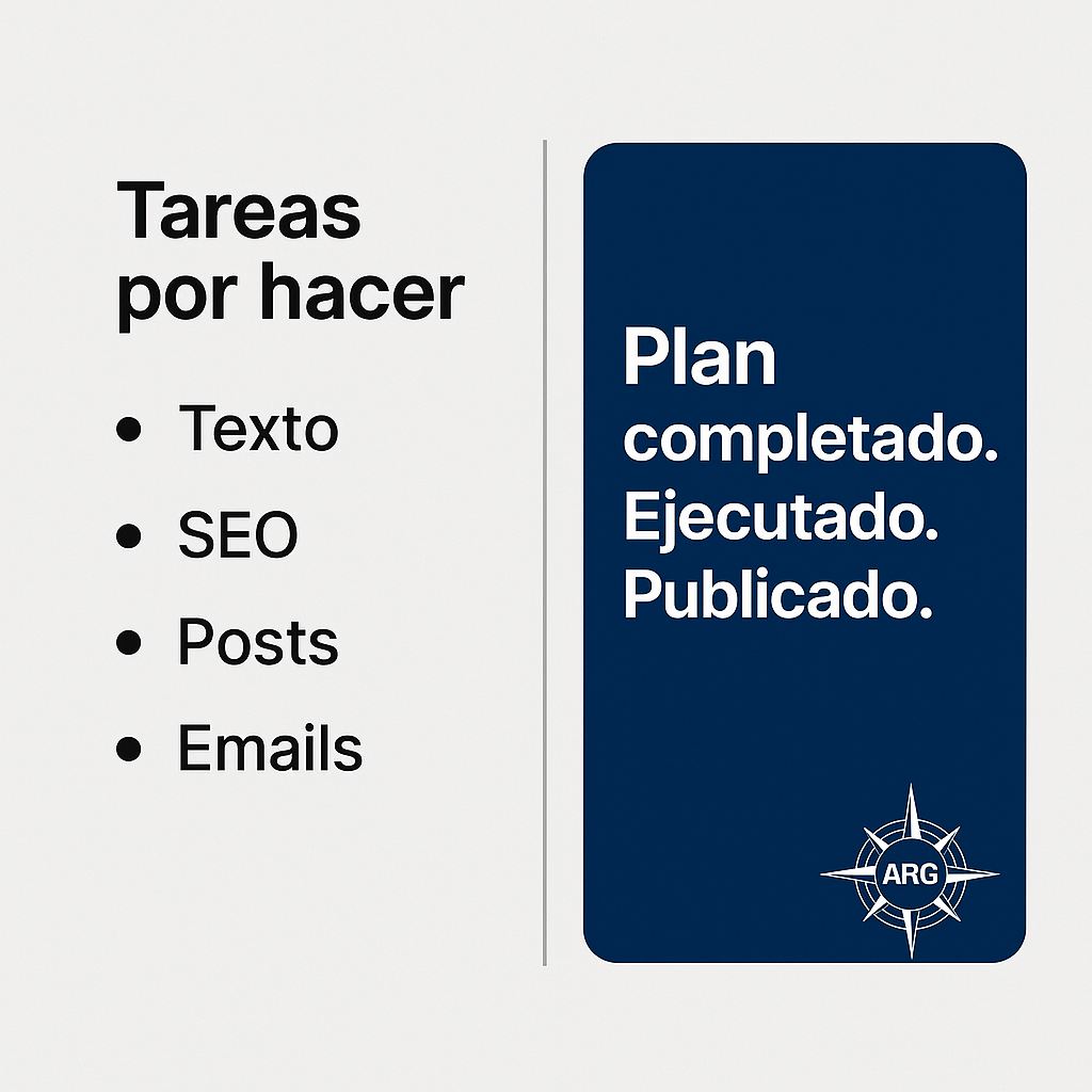 Comparativa entre tareas dispersas y soluciones completas de marketing