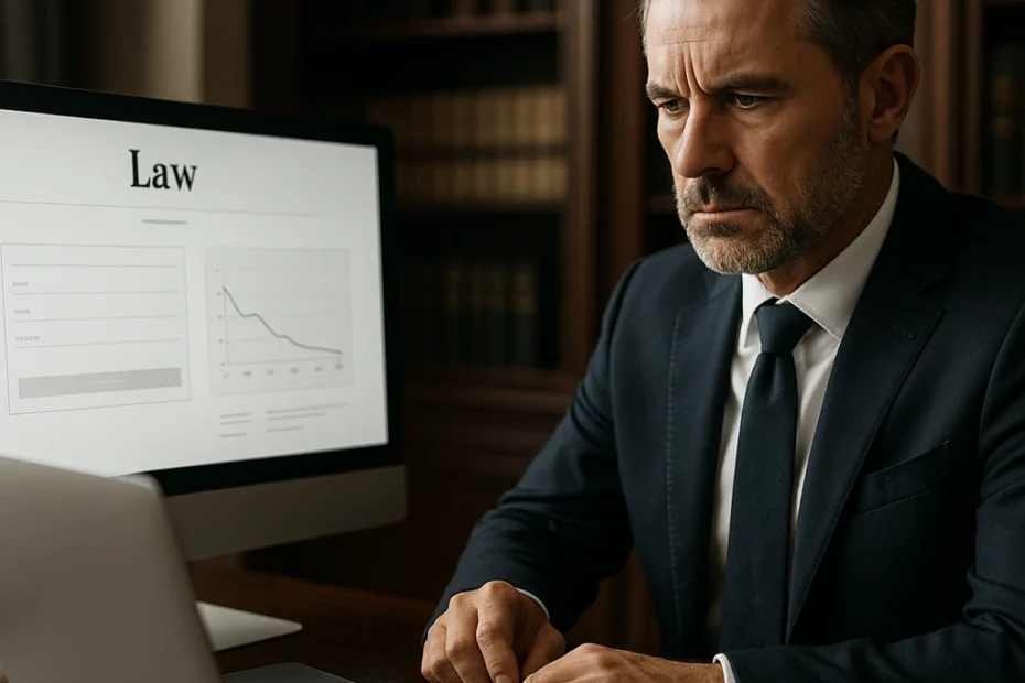 Abogado revisando su web sin recibir consultas