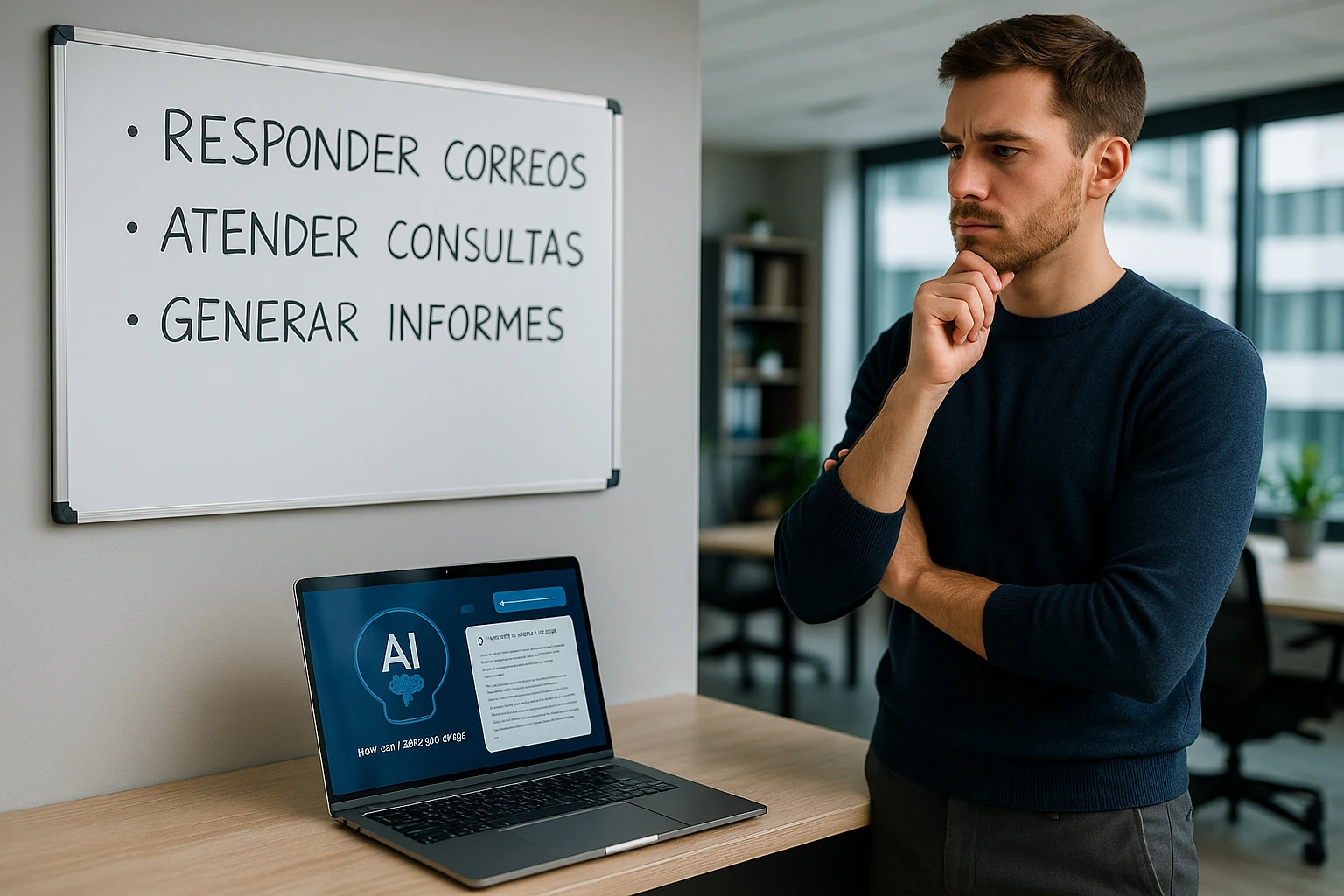 Profesional identificando tareas repetitivas para automatización con GPT personalizado