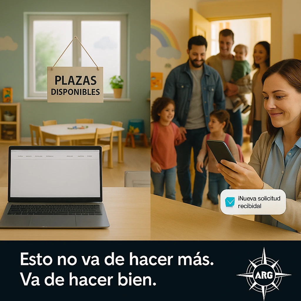 Comparativa visual entre un centro sin visibilidad y uno con estrategia de marketing digital