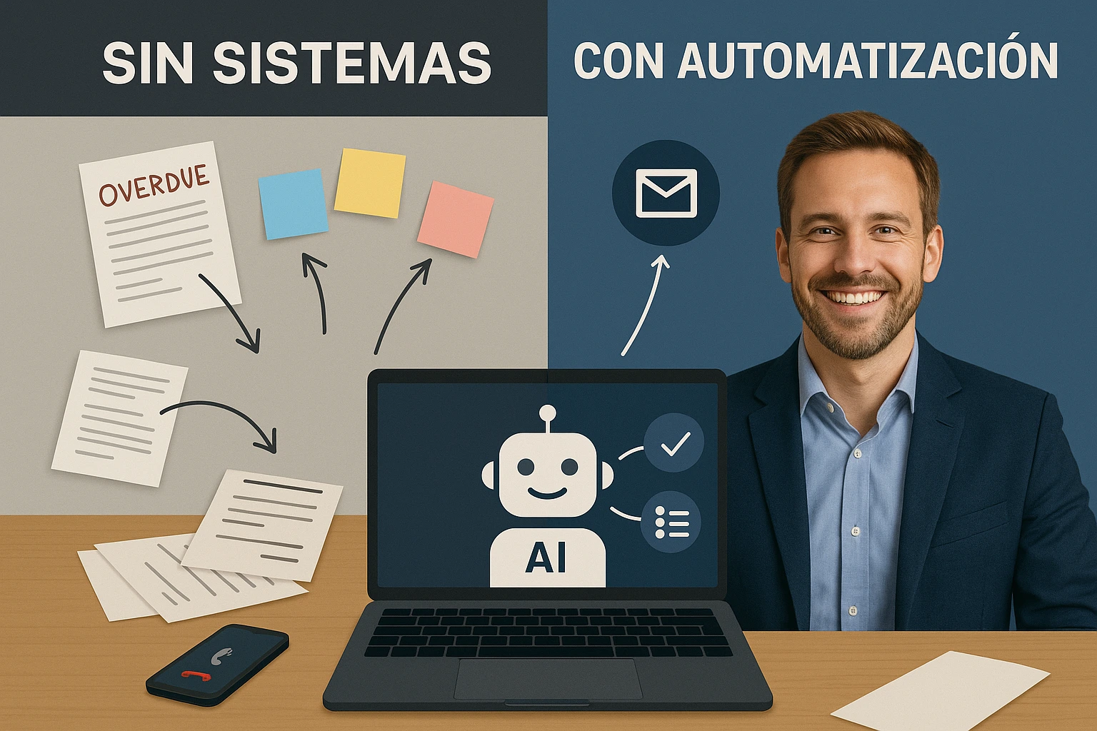 Comparativa entre caos y automatización inteligente