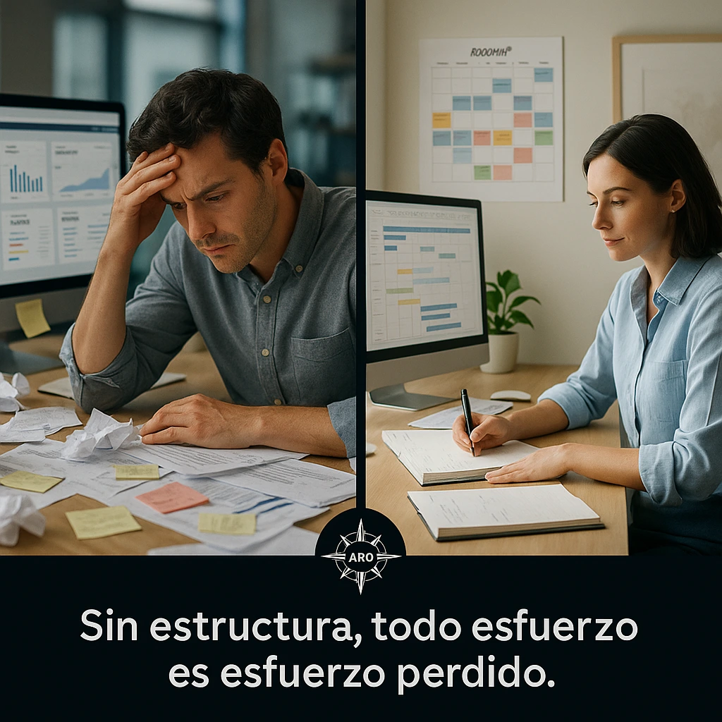 Comparativa entre caos y estructura en una oficina