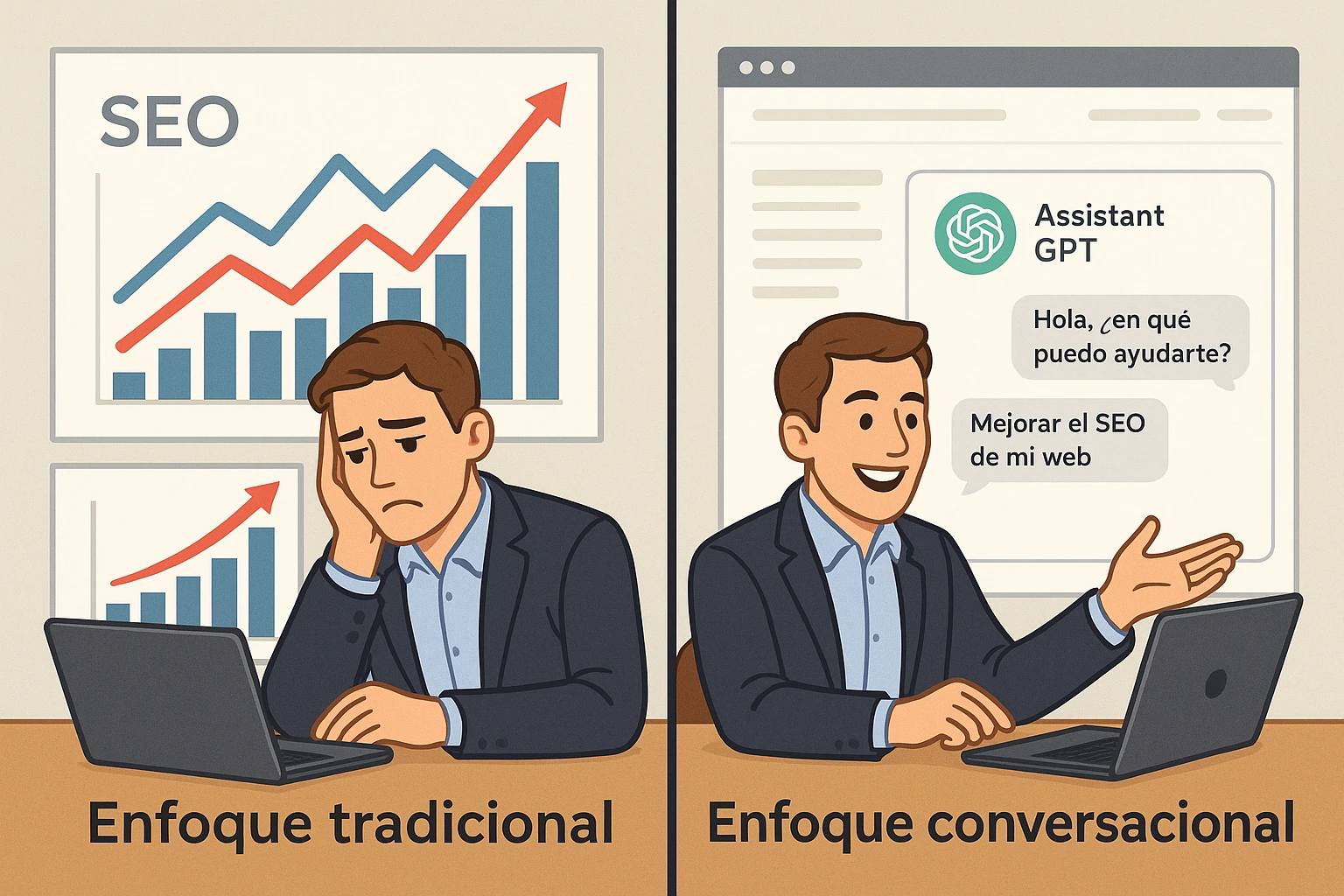 Empresario descubre el poder del SEO conversacional