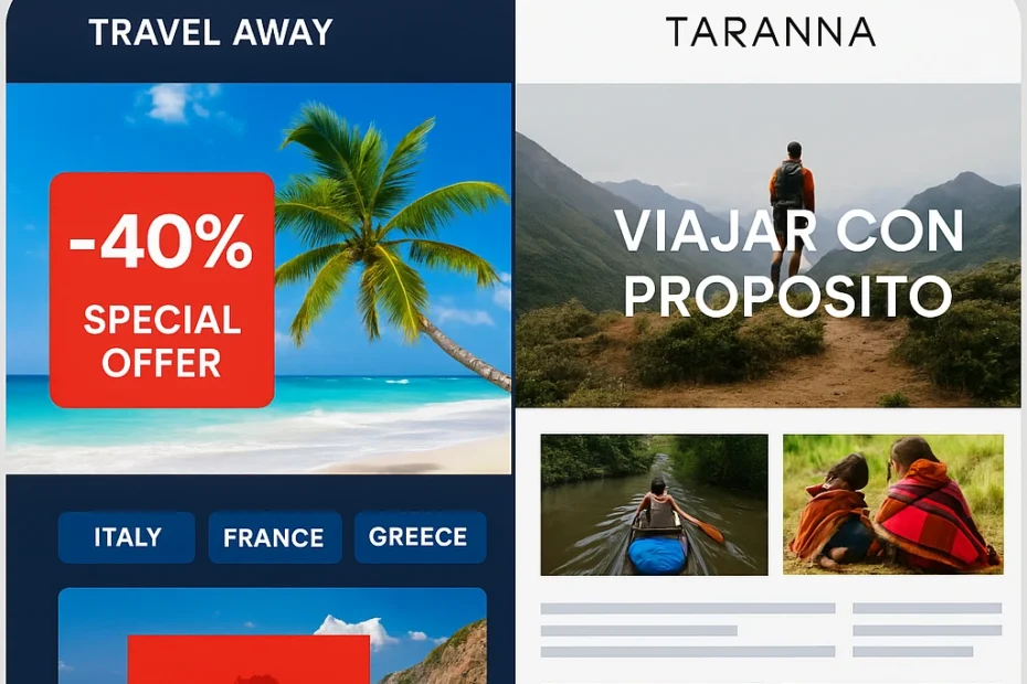 Comparativa entre agencia de viajes convencional y agencia de viajes responsable