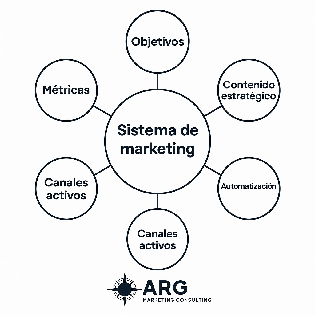 Esquema visual de un sistema de marketing estratégico