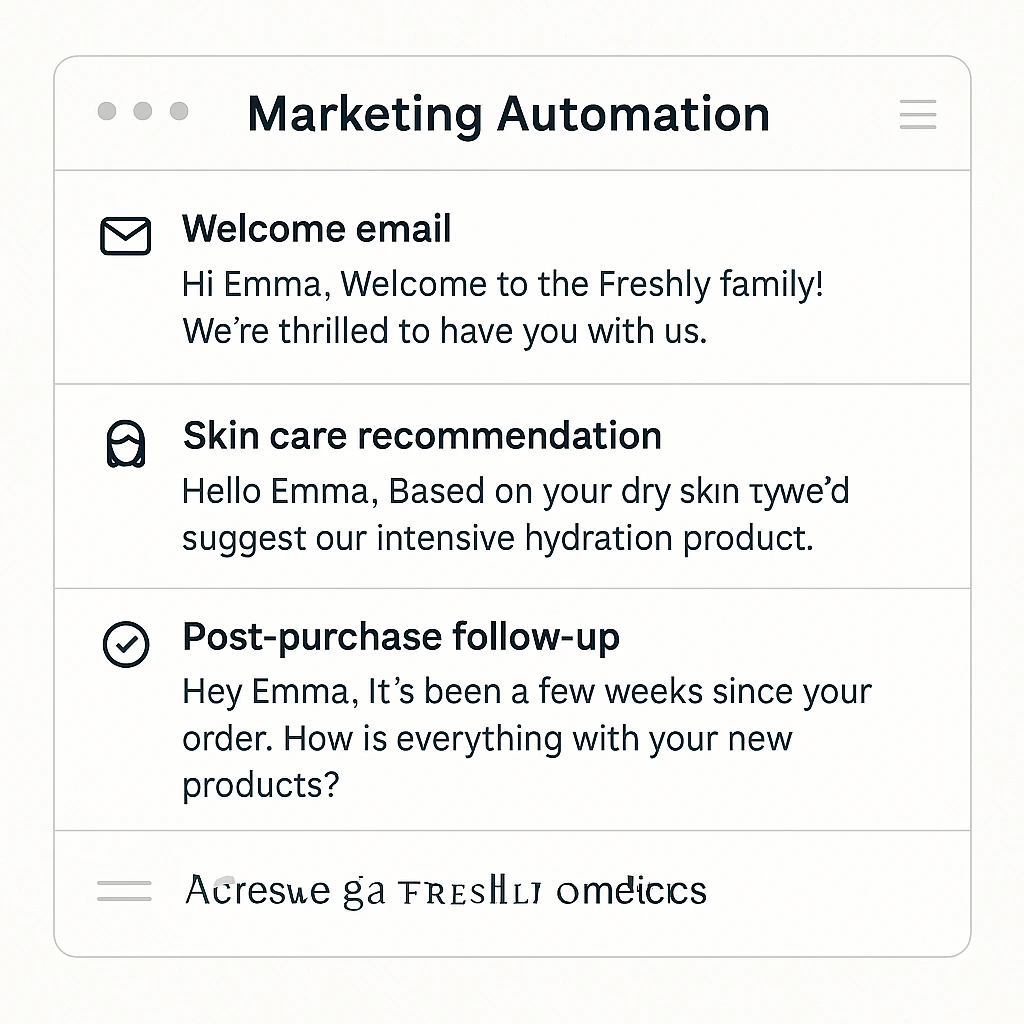 Vista de automatización de marketing con enfoque humano y segmentación real
