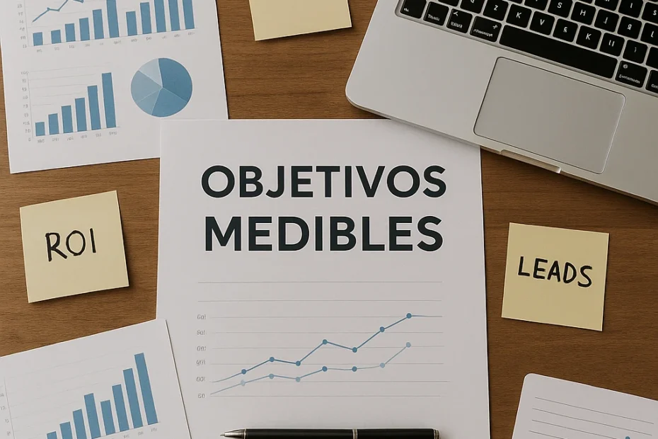 Estrategia de marketing digital con objetivos medibles y datos reales