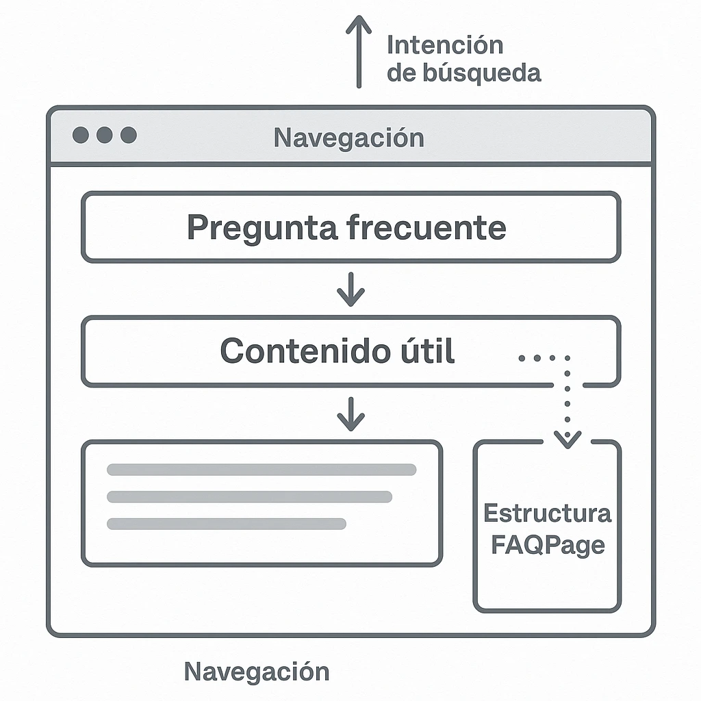 Mapa visual de una web adaptada al SEO conversacional