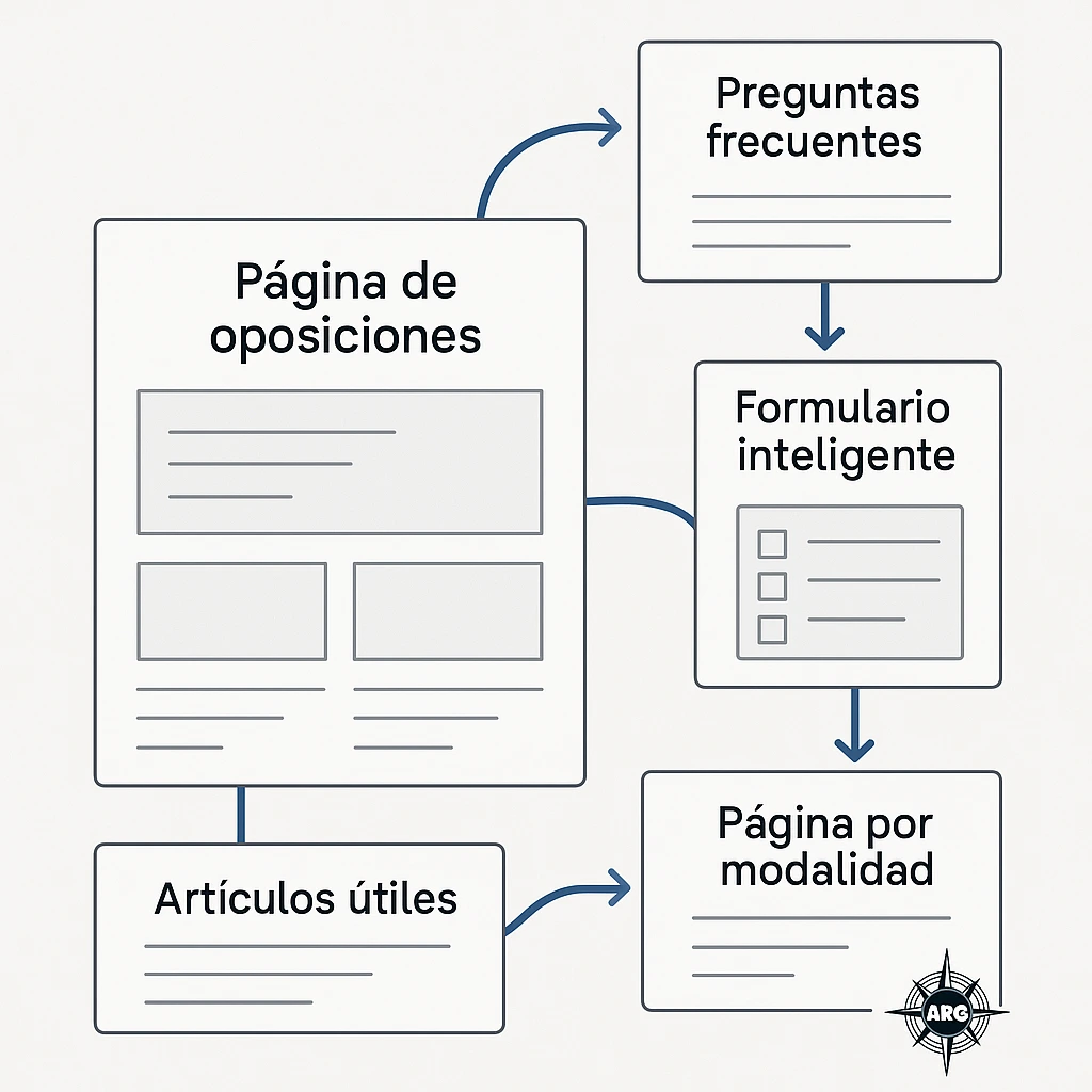 Estructura web optimizada para academias de oposiciones