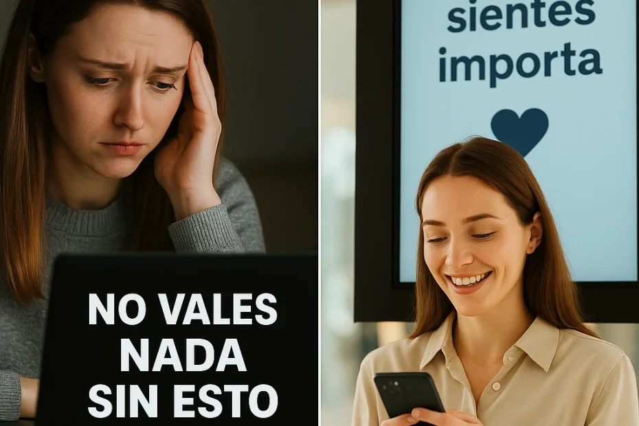 Comparación visual entre marketing emocional auténtico y marketing emocional manipulador
