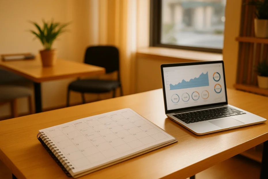 Dashboard de marketing mostrando métricas y localizaciones de una cadena de peluquerías