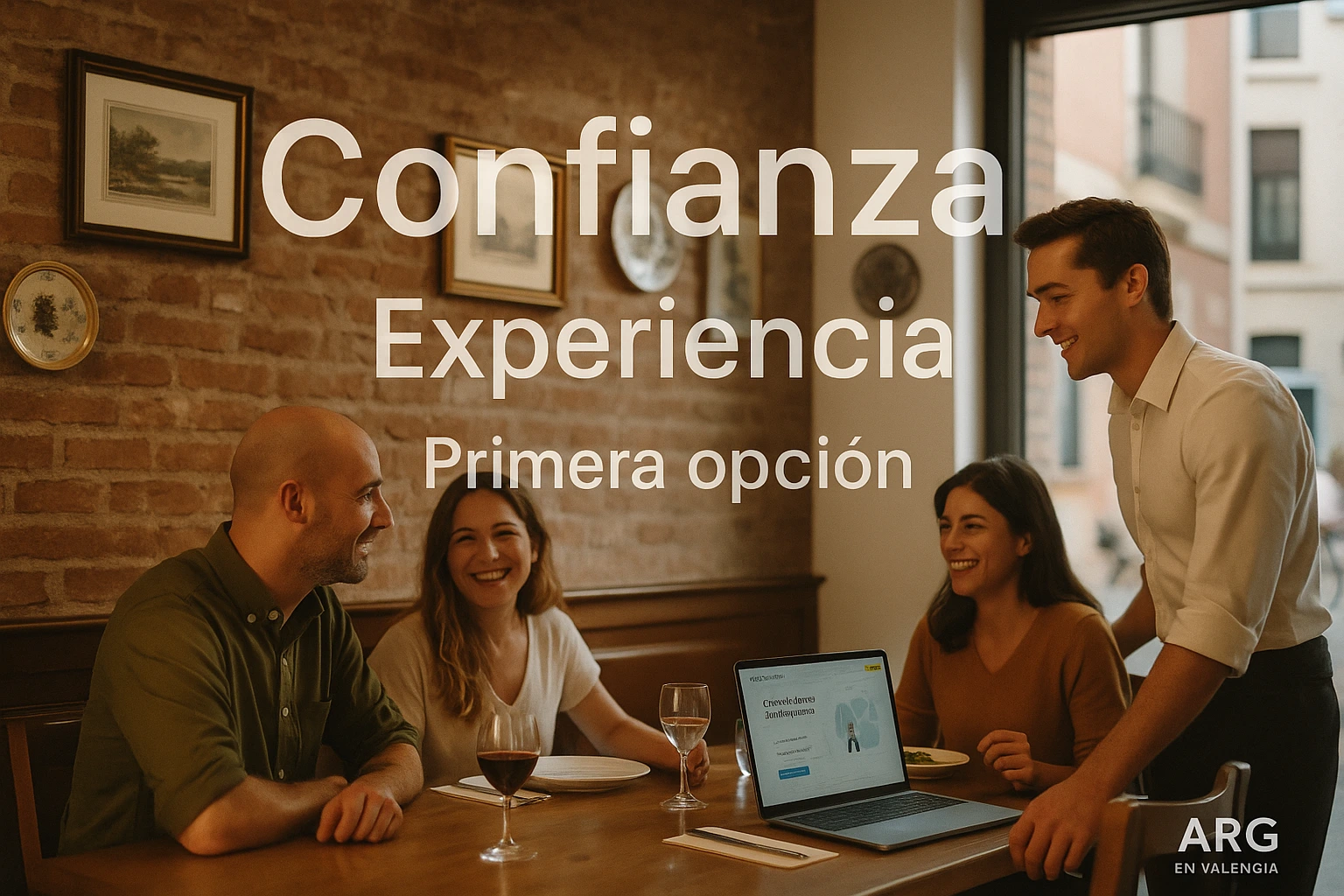 Clientes en un restaurante de Valencia experimentando la marca