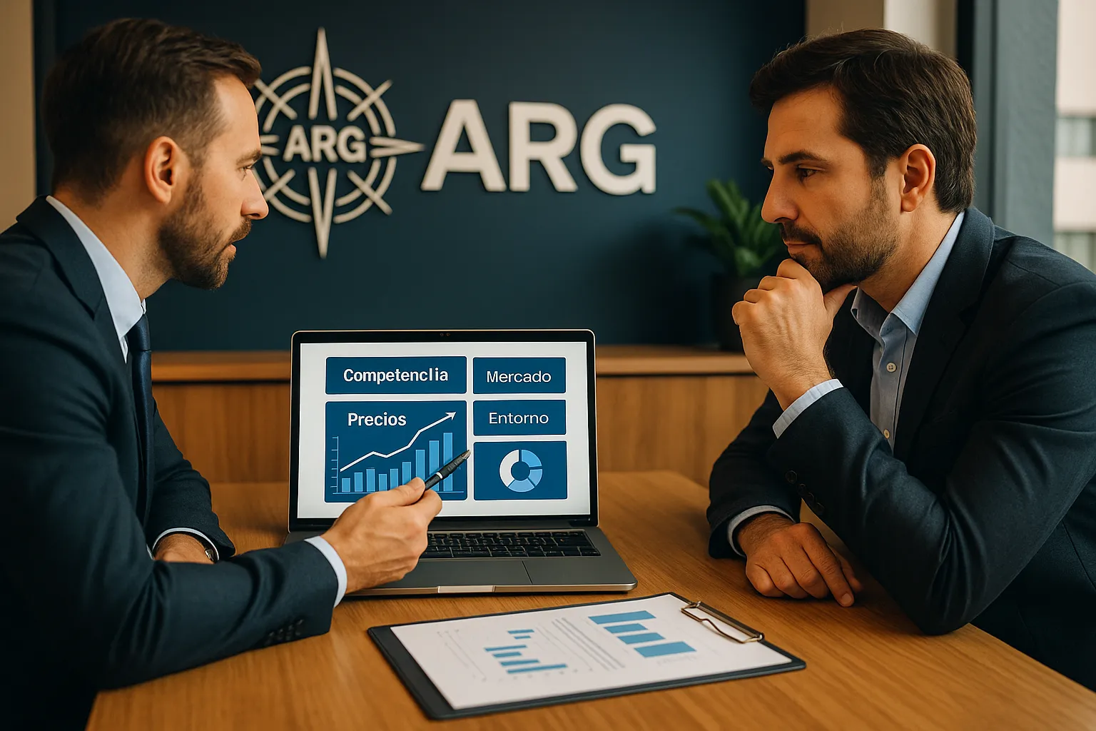 Consultor de ARG analizando competencia, mercado y precios con cliente