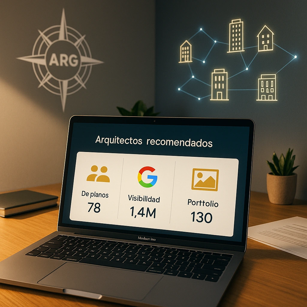 Consultoría ARG mostrando métricas de marketing para despachos de arquitectura