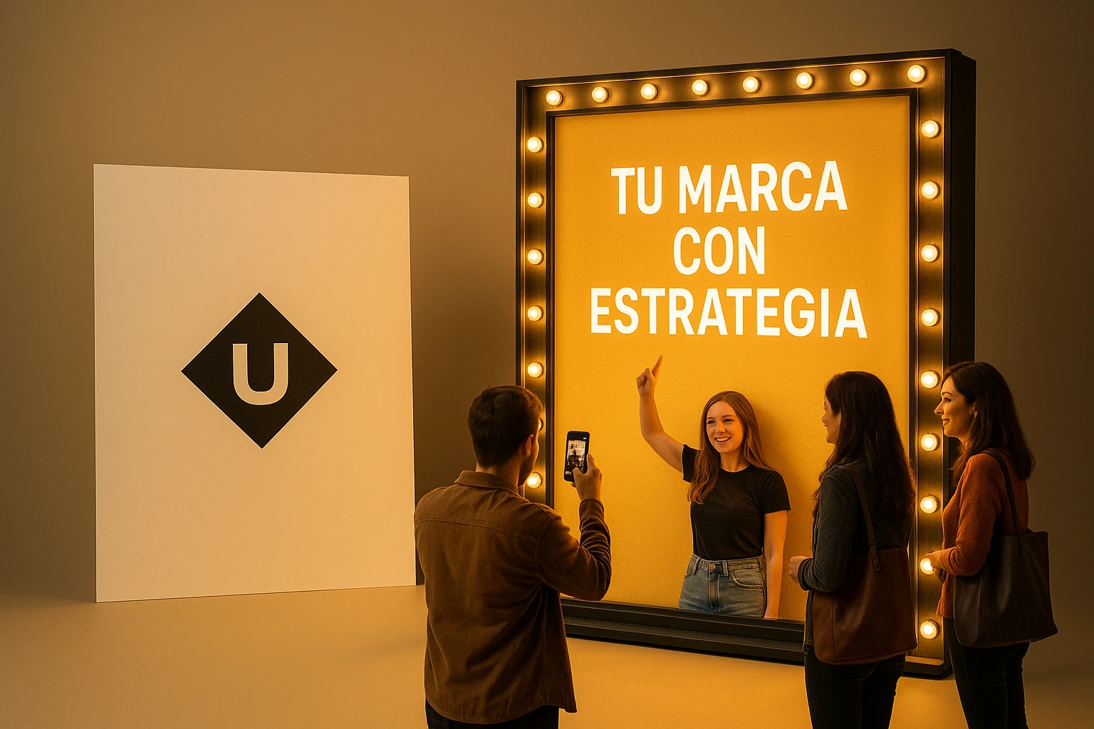Comparativa visual de un logo simple frente a una marca convertida en referente