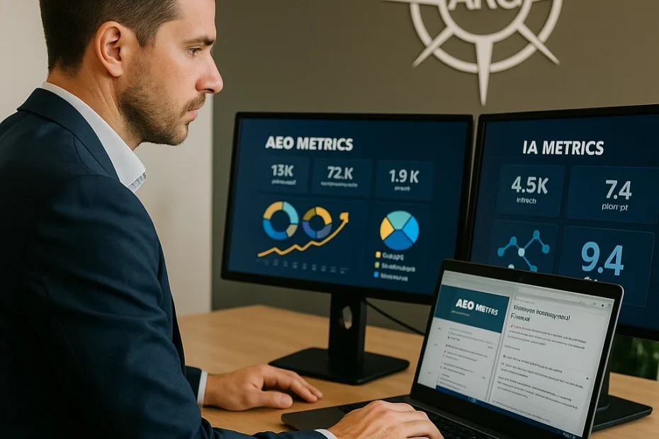 Consultor de ARG aplicando estrategia AEO en entorno corporativo.