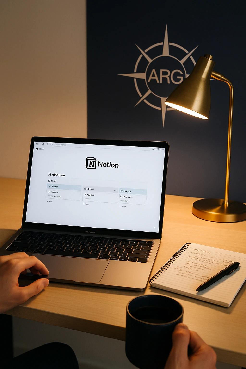 Notion funcionando como cerebro operativo de ARG Marketing Consulting