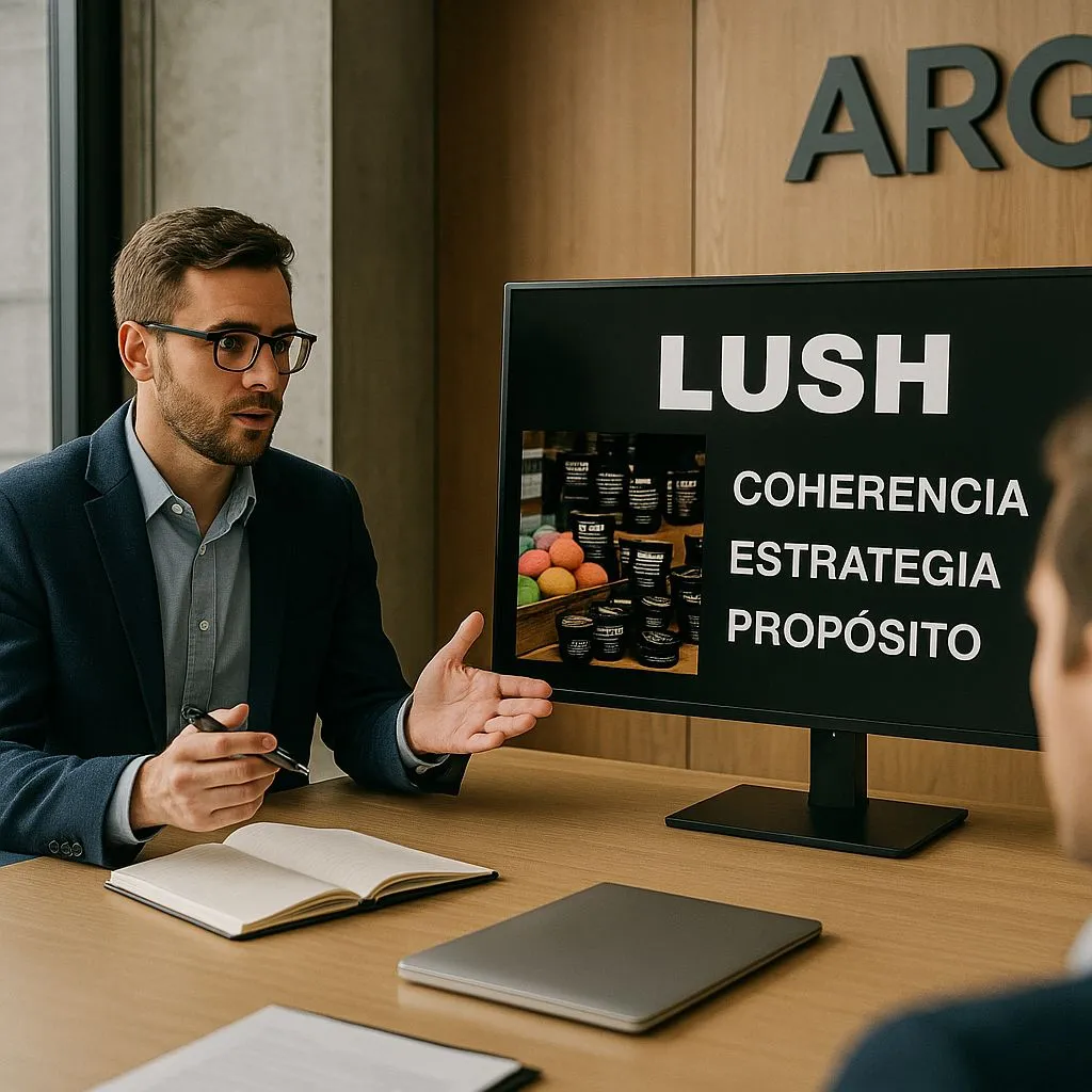 Escaparate de Lush con mensaje sobre comunicación honesta