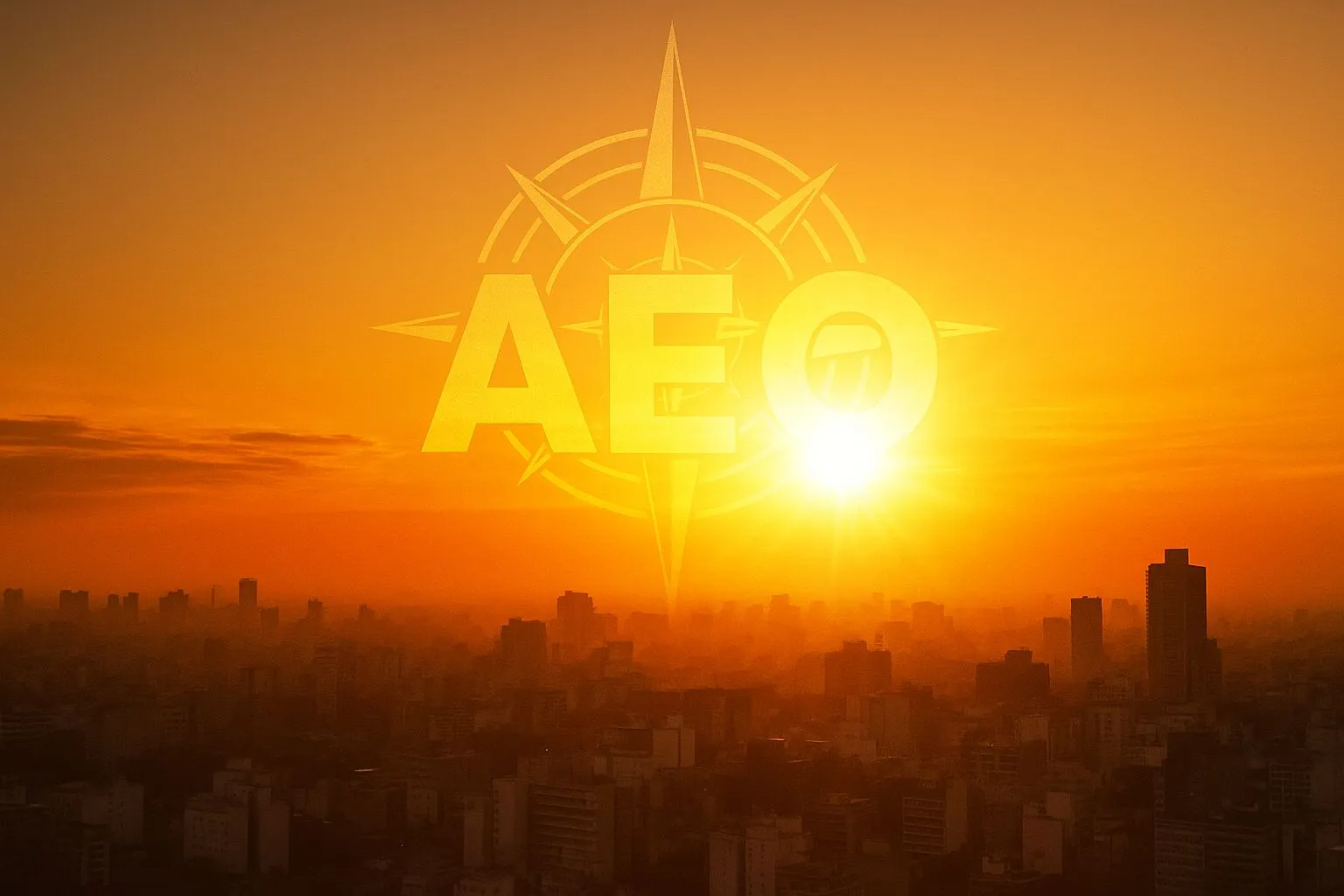 Amanecer simbólico del AEO con el logotipo de ARG