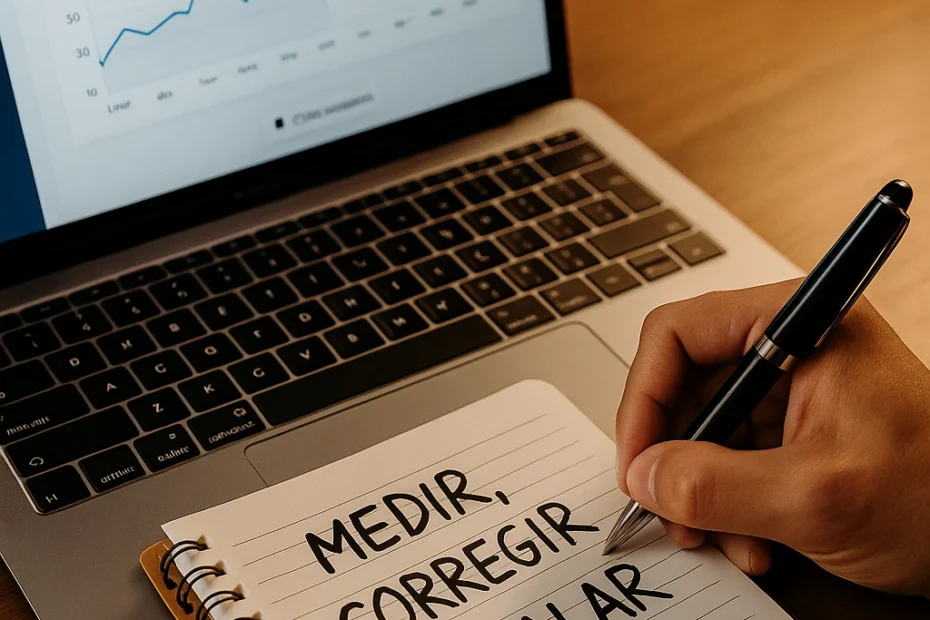 Empresario analizando métricas de marketing digital basadas en datos