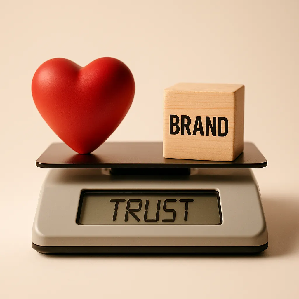 Concepto visual de la confianza como métrica en marketing