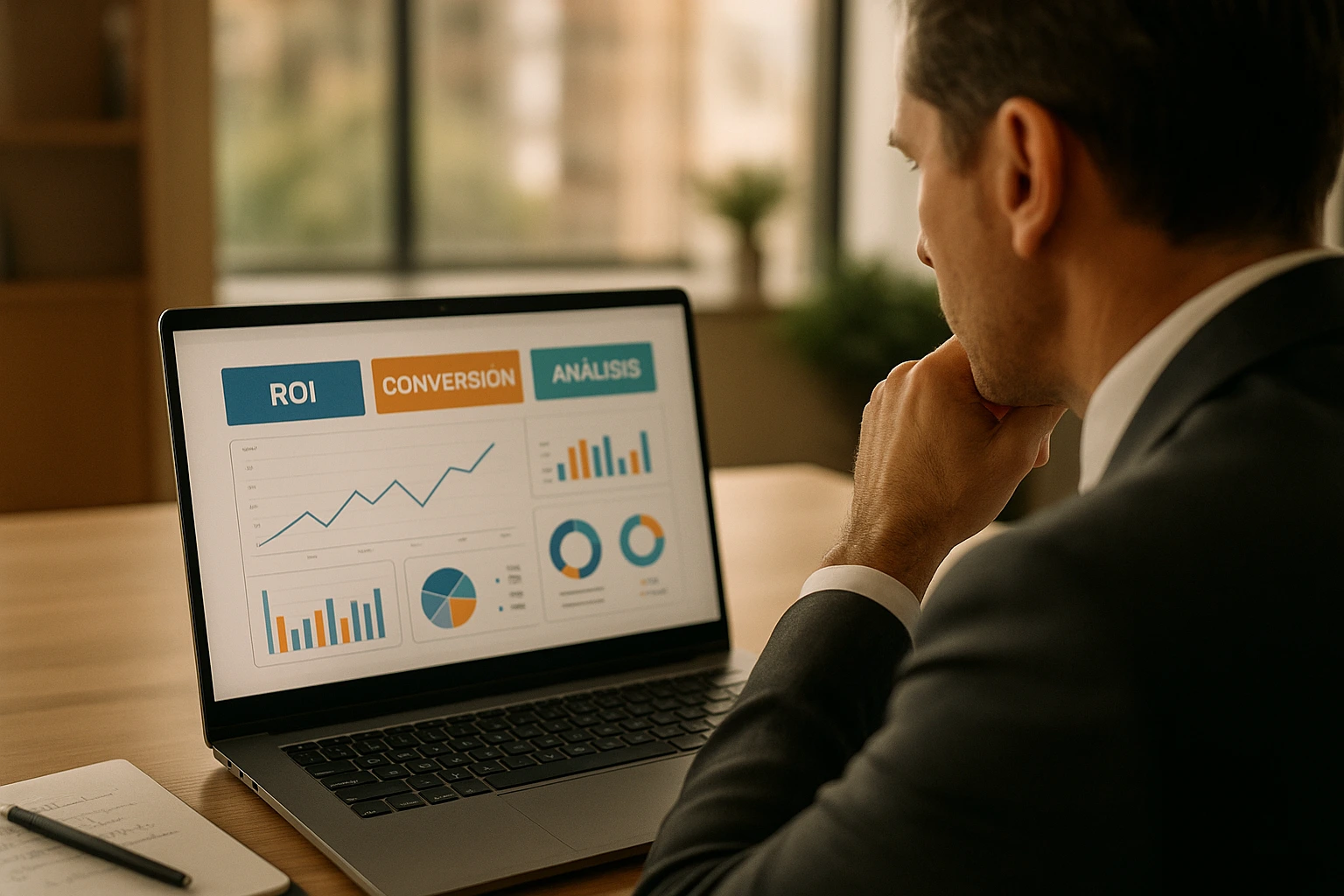 Mano anotando estrategia de corrección y mejora en marketing digital