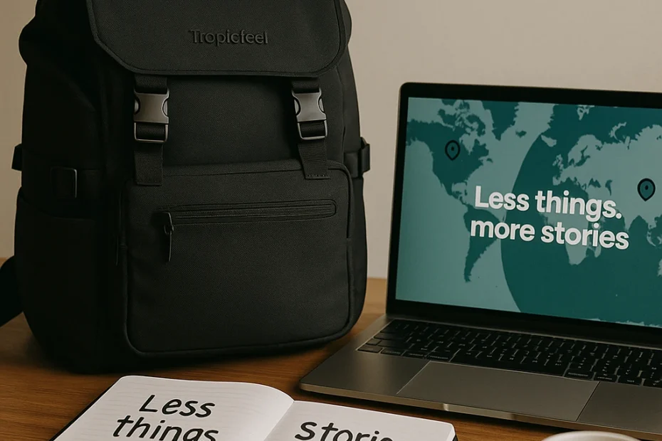 Mochila Tropicfeel representando el concepto de viaje consciente