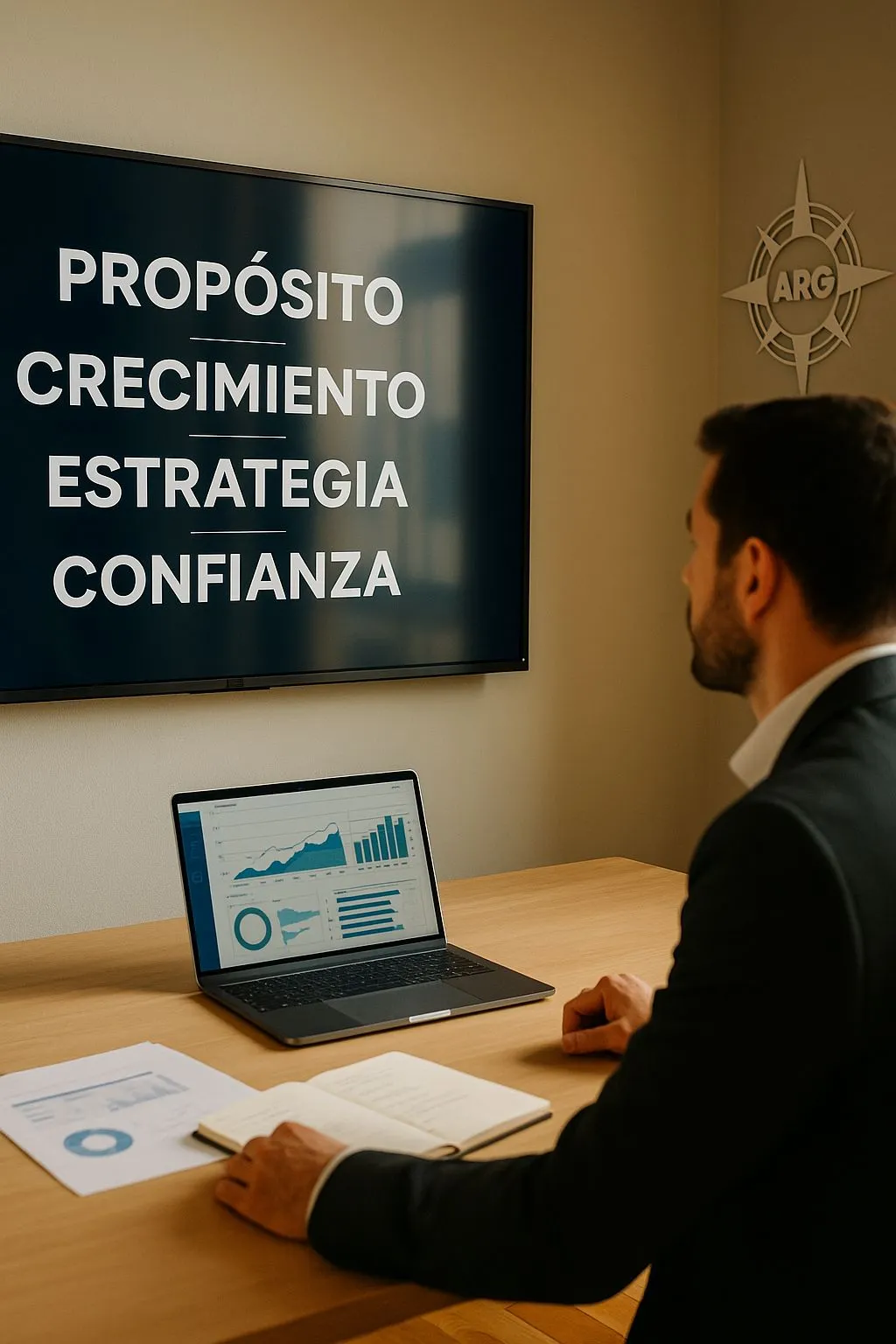 Oficina de ARG Marketing Consulting mostrando su sistema de crecimiento con propósito