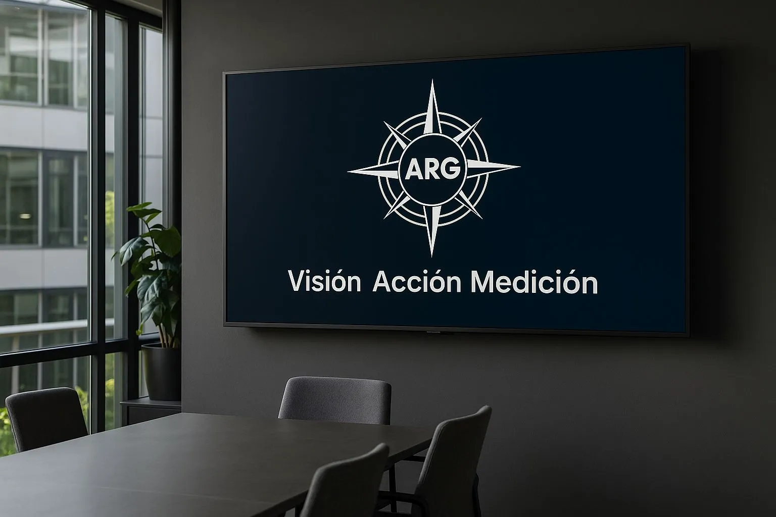 Pantalla con el modelo ARG de visión, acción y medición